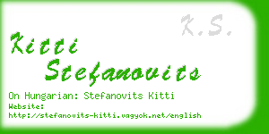 kitti stefanovits business card